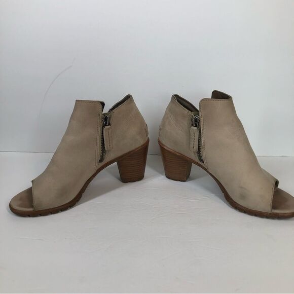 Sorel Nadia Boots Open Toe Heel Pump Booties Tan Taupe Size 8 NL2844-251 - Picture 2 of 11